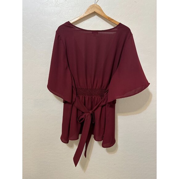 Torrid Womans Wrap Top Size 3X Flowy Formal Office Career Event Romantic Bow - Picture 13 of 14